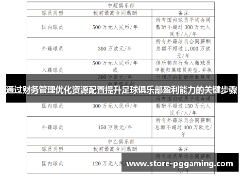 通过财务管理优化资源配置提升足球俱乐部盈利能力的关键步骤 通过财务管理优化资源配置提升足球俱乐部盈利能力的关键步骤